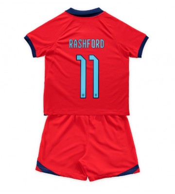 Maillot de foot Angleterre Marcus Rashford #11 Extérieur enfant Monde 2022 Manches Courte (+ pantalon court)